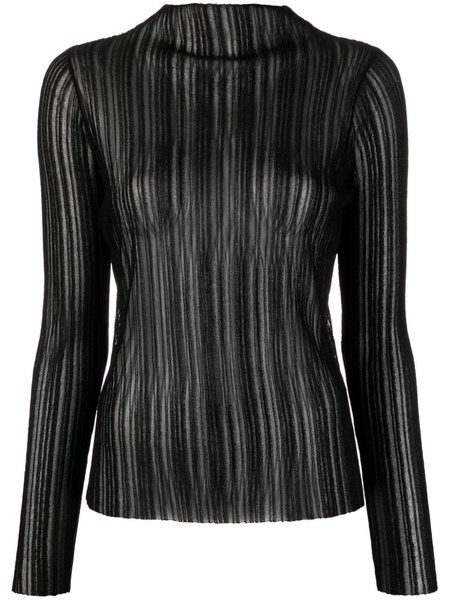 Amy ribbed-knit sheer top