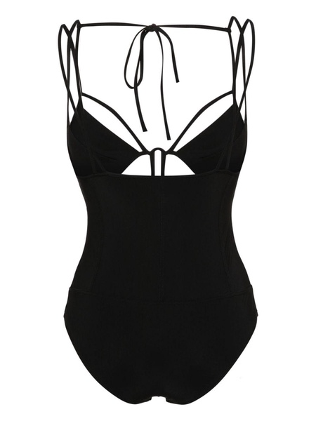 V-neck cut-out swimsuit