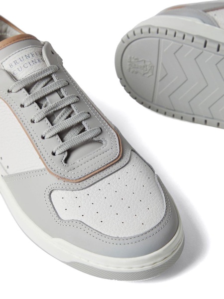 logo-patch leather sneakers 