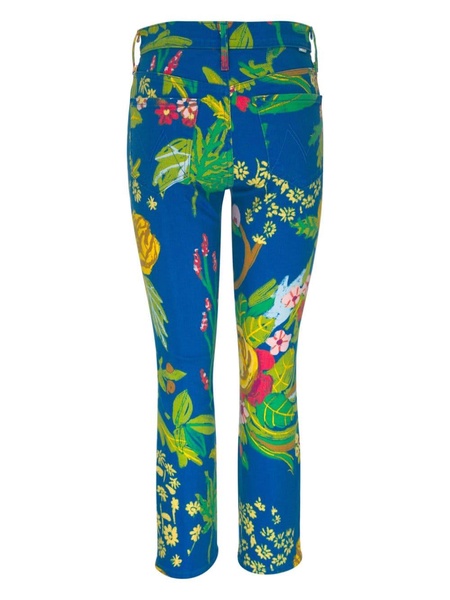 floral-print cotton-blend trousers 