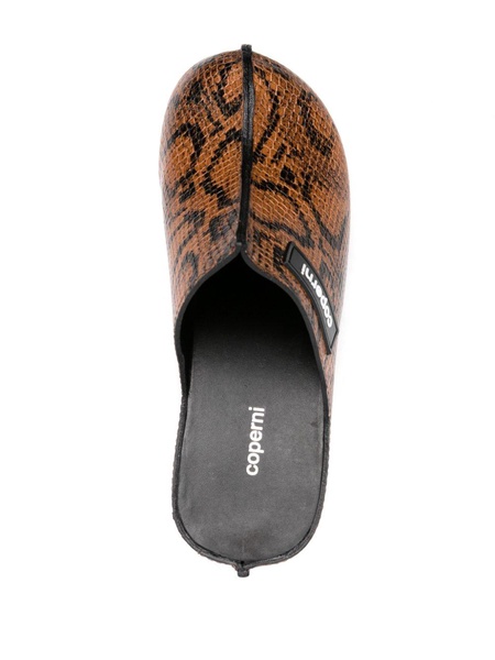 85mm snakeskin mules