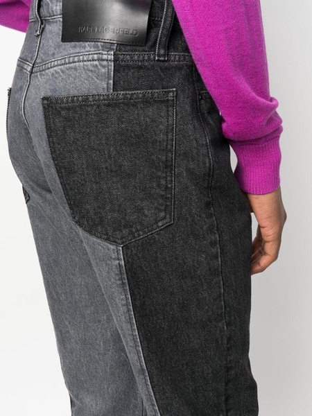 colour-block straight-leg jeans 