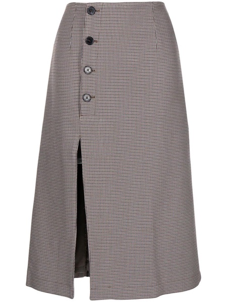 button-front midi skirt