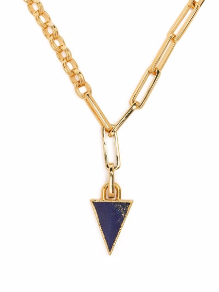 triangle-gemstone chain-link necklace