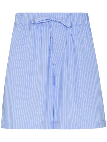 poplin pinstriped pajama shorts