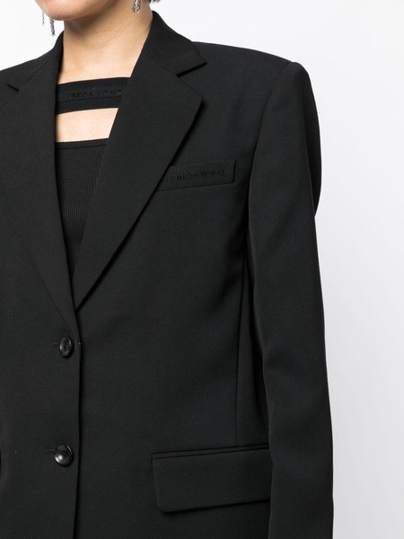 logo-embroidered single-breasted blazer