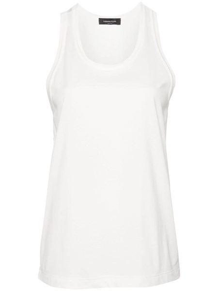 panelled cotton tank top