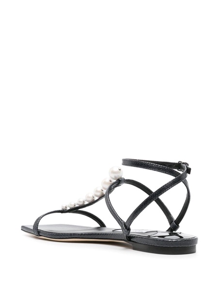 Amari pearl-detailed flat sandals