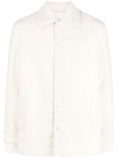 ribbed buttoned cardigan