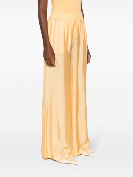 high-waist satin palazzo trousers