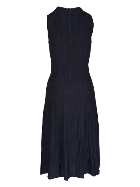 pleated silk-blend midi dress