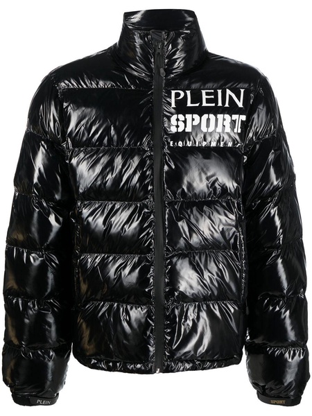 logo-print padded jacket