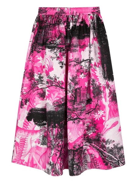 printed jacquard midi skirt