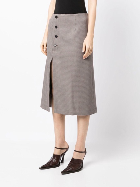 button-front midi skirt