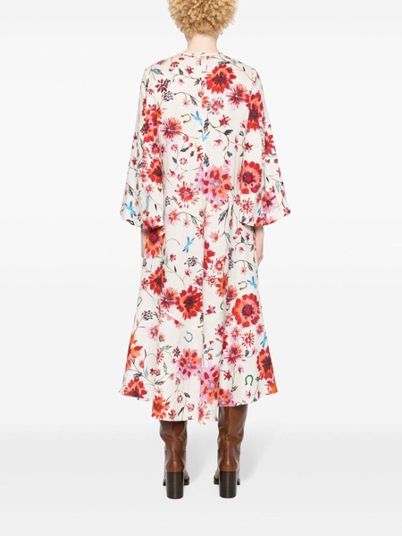 Floral Ease printed linen midi dress 