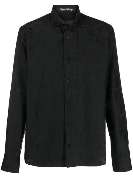 skull pattern jacquard shirt 