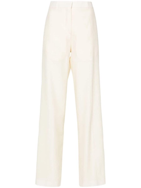 pressed-crease straight trousers