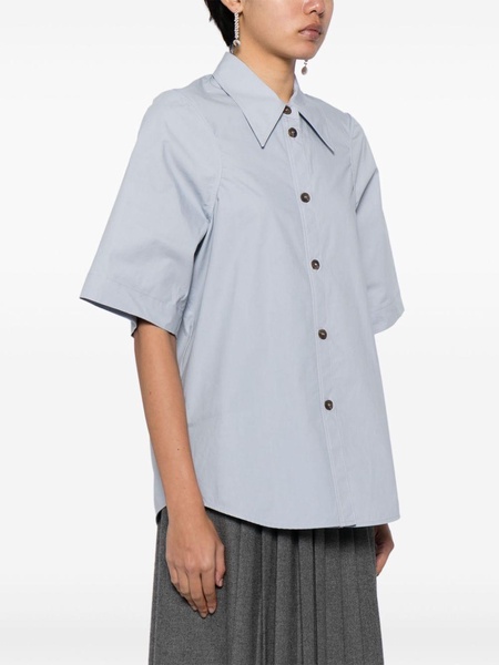 pointed-collar cotton shirt