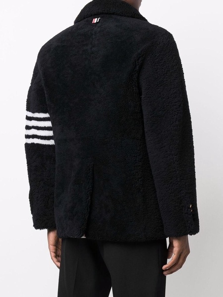 4-Bar stripe shearling peacoat 