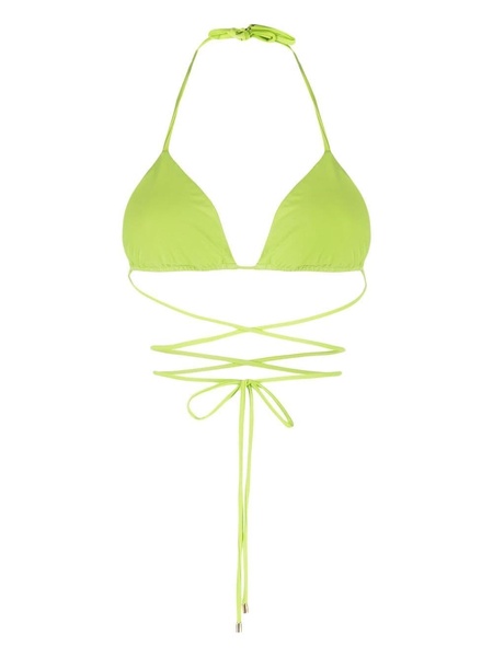 crystal triangle strappy bikini top