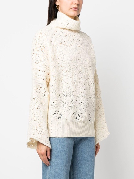 floral-detail knitted jumper