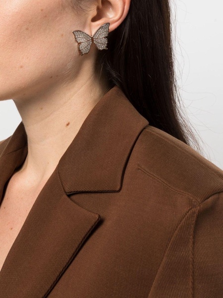 crystal-embellished polished-finish earrings 