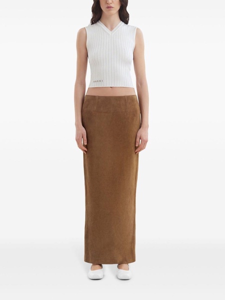 pencil suede maxi skirt