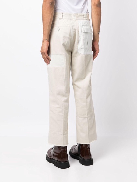 distressed straight-leg trousers