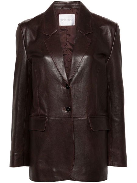 single-breasted leather blazer