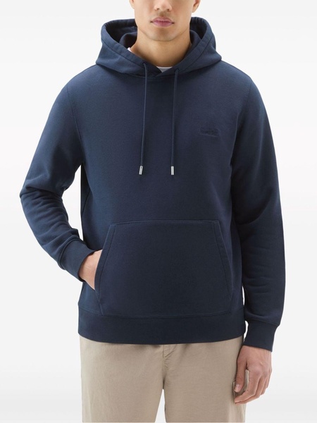 logo-embroidered cotton hoodie