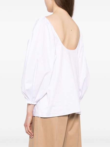 boat-neck blouse