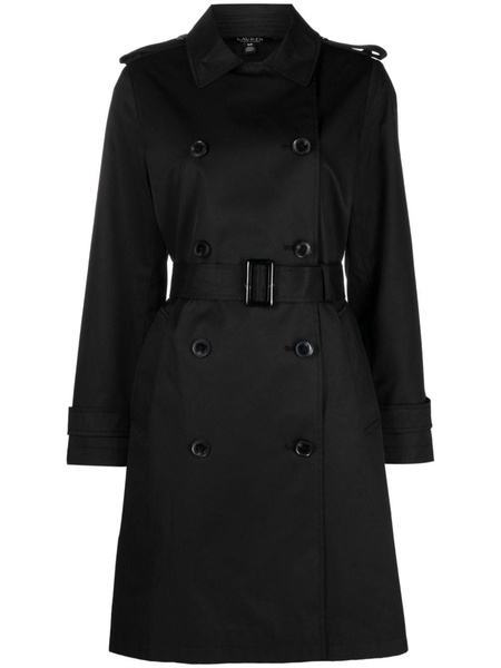 belted double-breasted trench coat