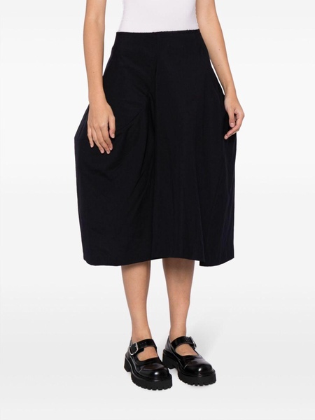 panelled wool midi skirt