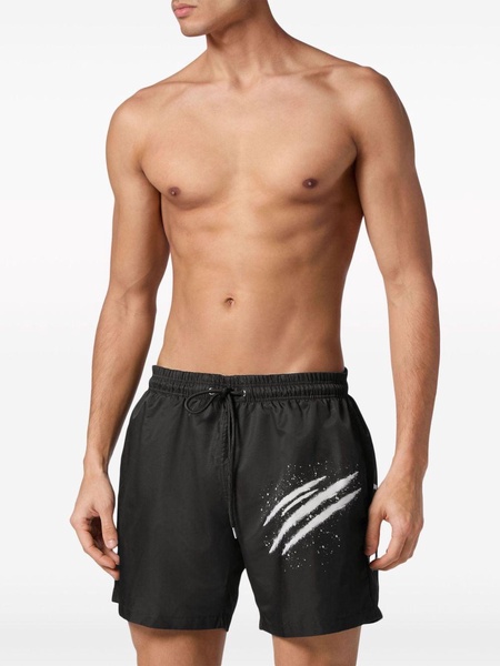 spray logo print swim shorts