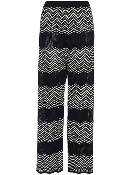 Sugar chevron-pattern wide trousers