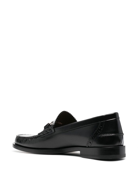 FF-plaque leather loafers