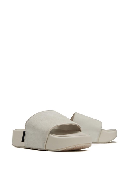 leather flatform slides