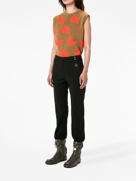 padlock-embellished slim-leg trousers