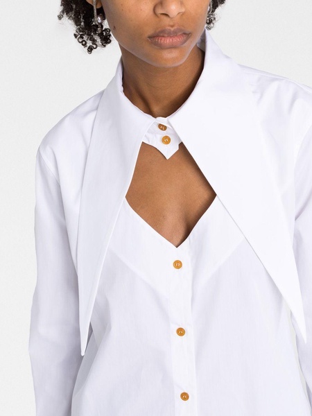 deconstructed button-up shirt