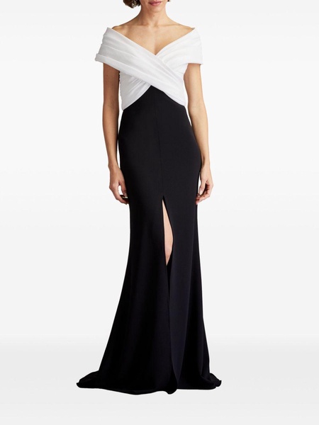 two-tone front-slit gown