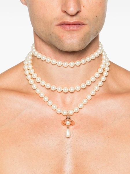 Three Row Pearl Drop choker