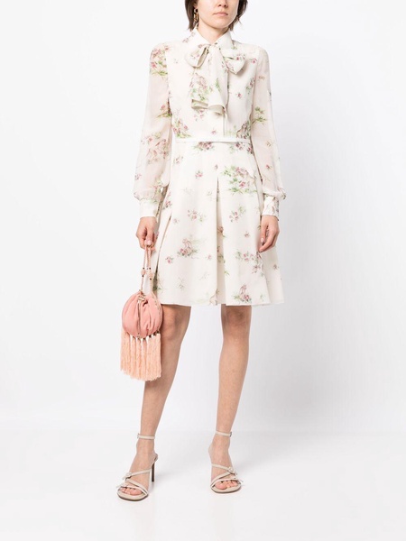 floral-print silk dress