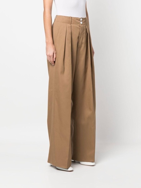 pleated high-waisted trousers