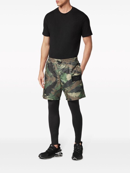 Running camouflage-print shorts