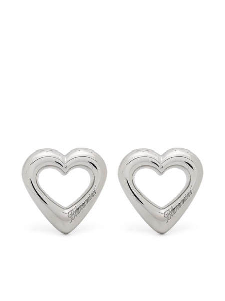 logo-engraved stud earrings