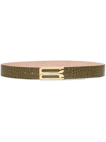 crocodile-embossed leather Jumbo Frame belt