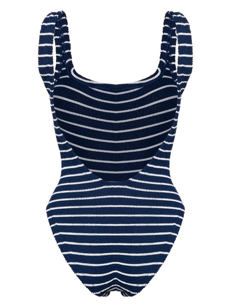 striped crinkled swimsuit 