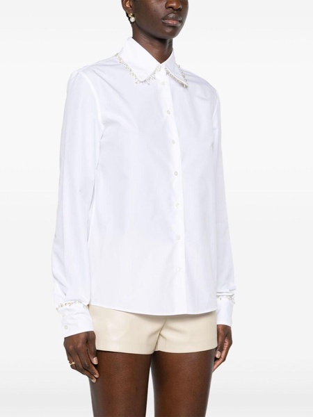 beaded-trim poplin shirt