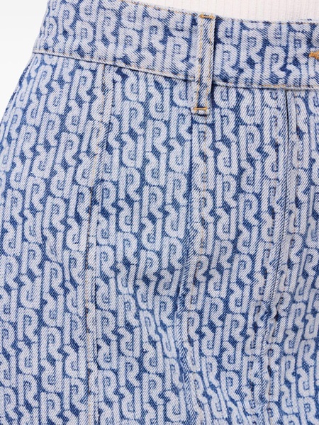 monogram-pattern denim miniskirt