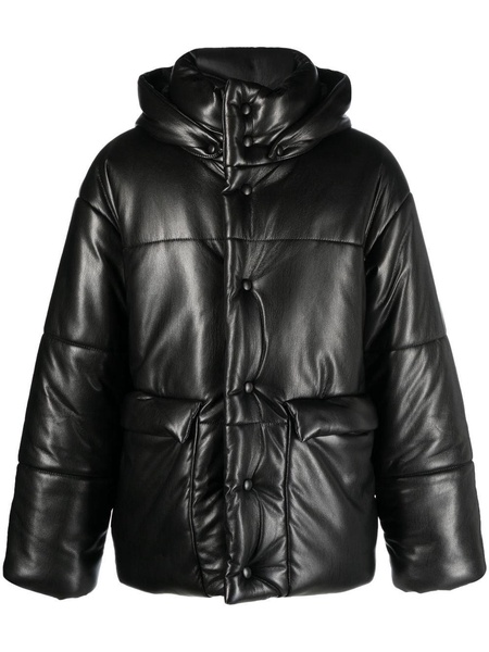 Hide faux-leather puffer jacket